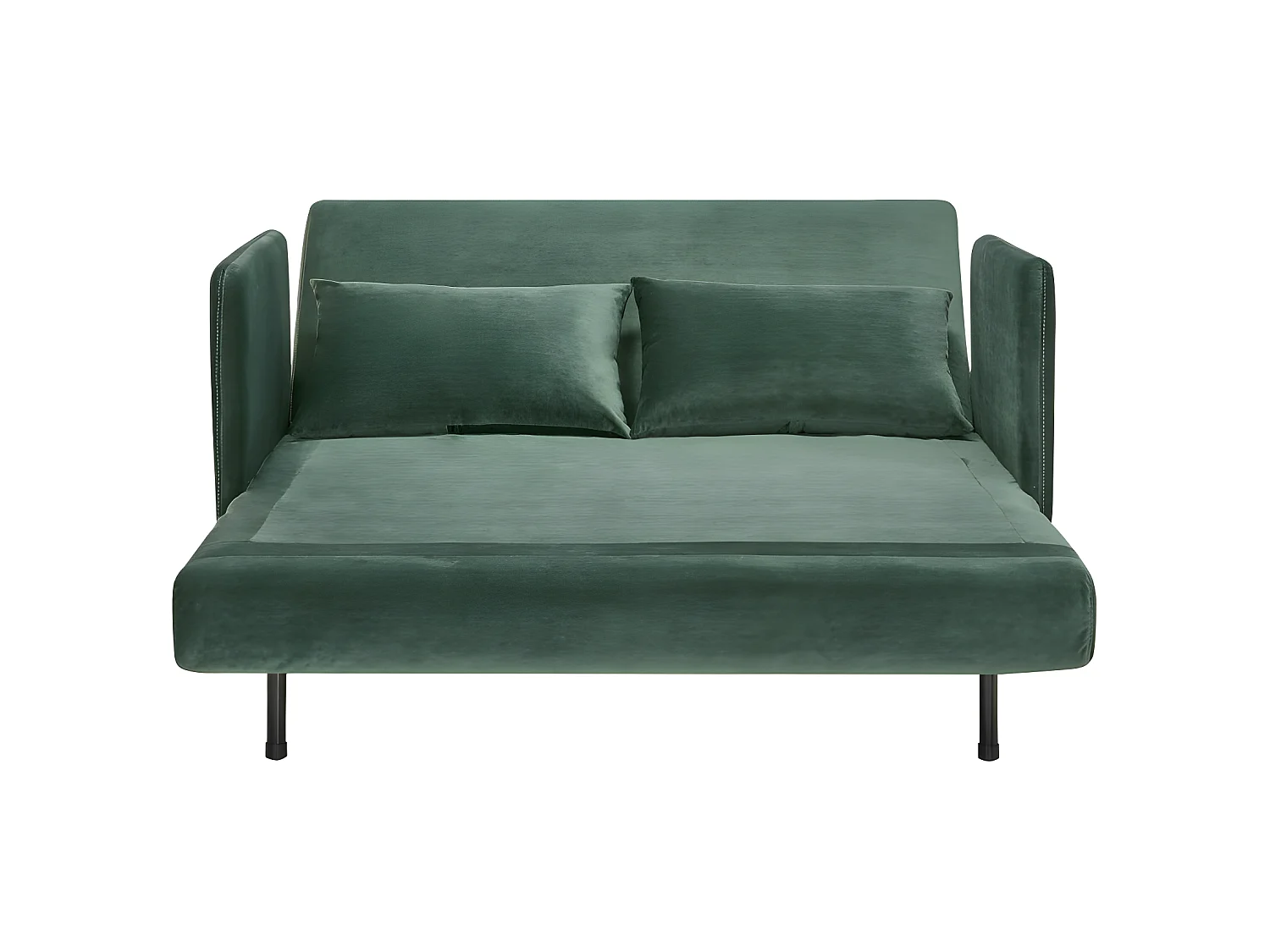 Belushi - Canapé convertible 2 places en velours L120cm - Vert forêt