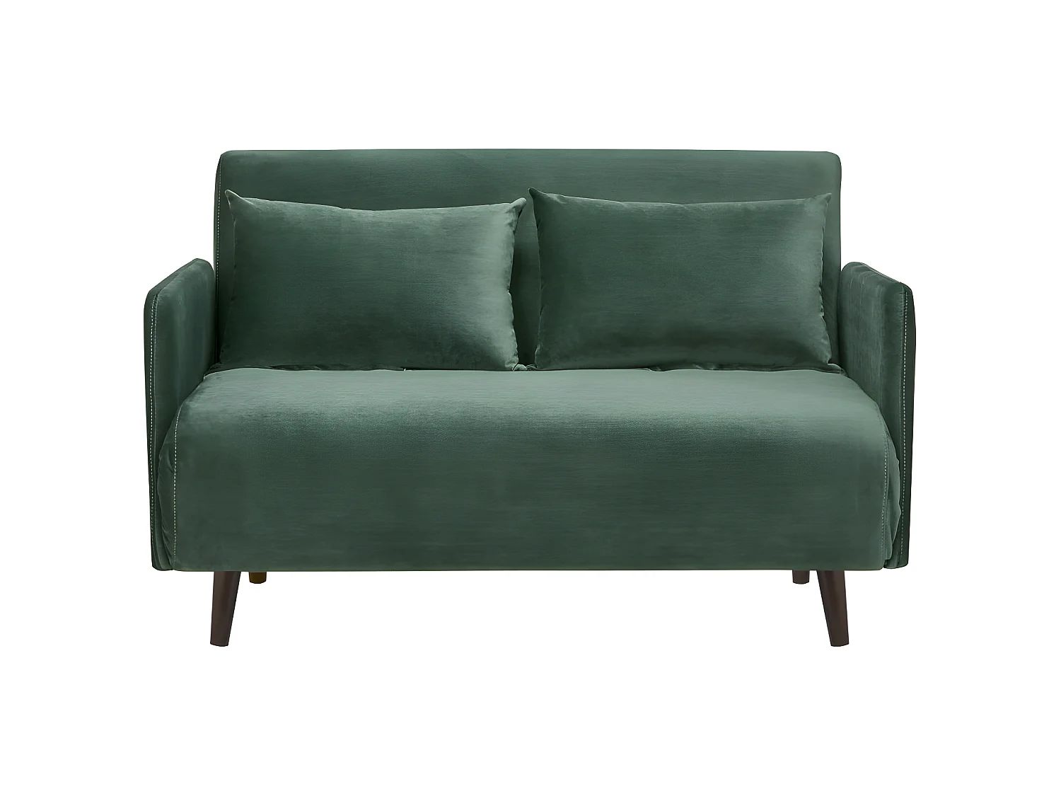 Belushi - Canapé convertible 2 places en velours L120cm - Vert forêt