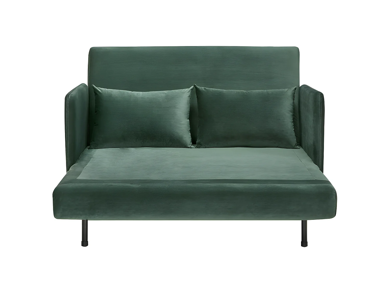 Belushi - Canapé convertible 2 places en velours L120cm - Vert forêt