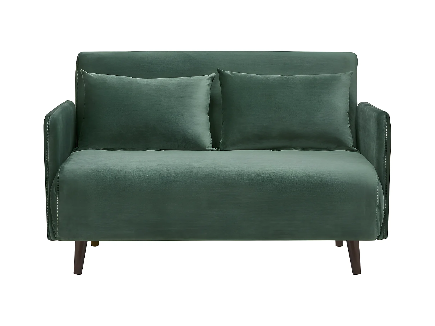 Belushi - Canapé convertible 2 places en velours L120cm - Vert forêt