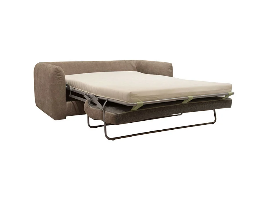 Wiame - Canapé convertible 2,5 places en tissu - Taupe