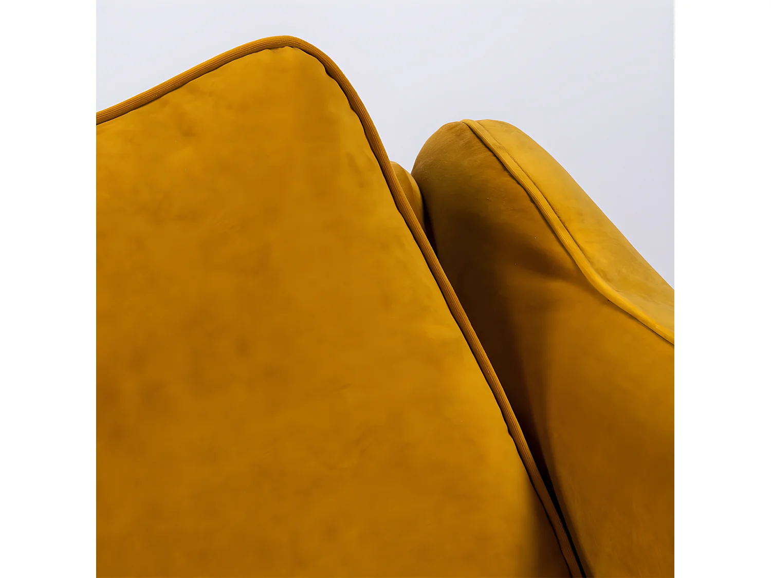 Vornay - Canapé convertible express 3 places en velours - Jaune moutarde