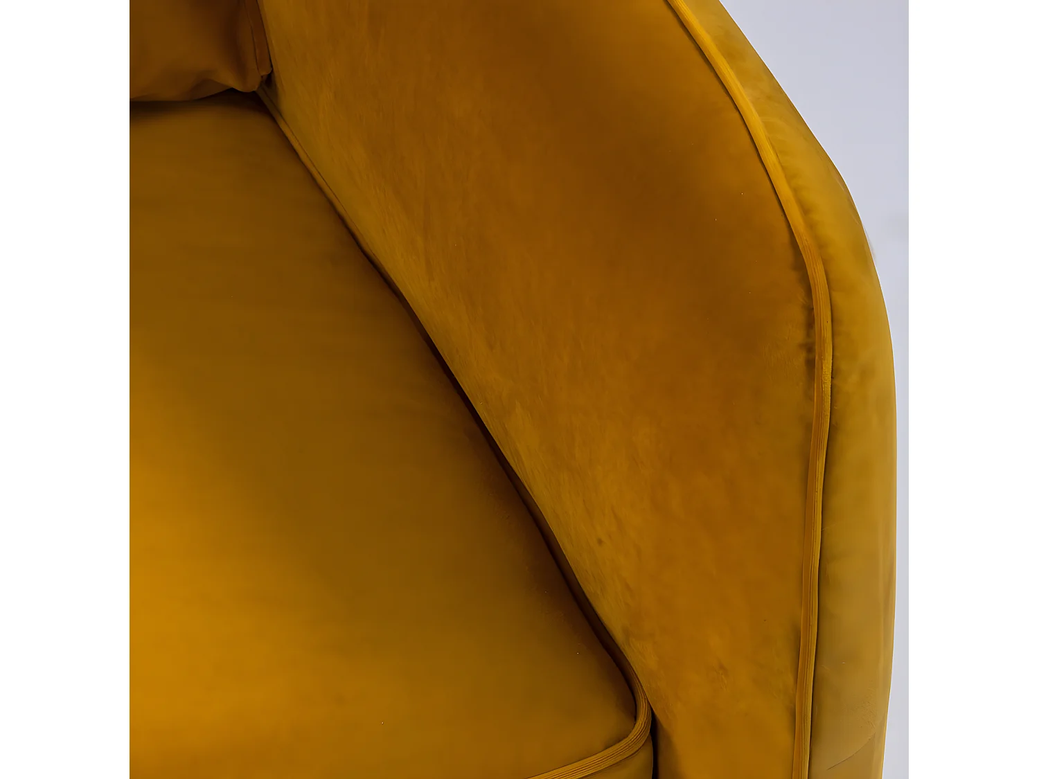 Vornay - Canapé convertible express 3 places en velours - Jaune moutarde