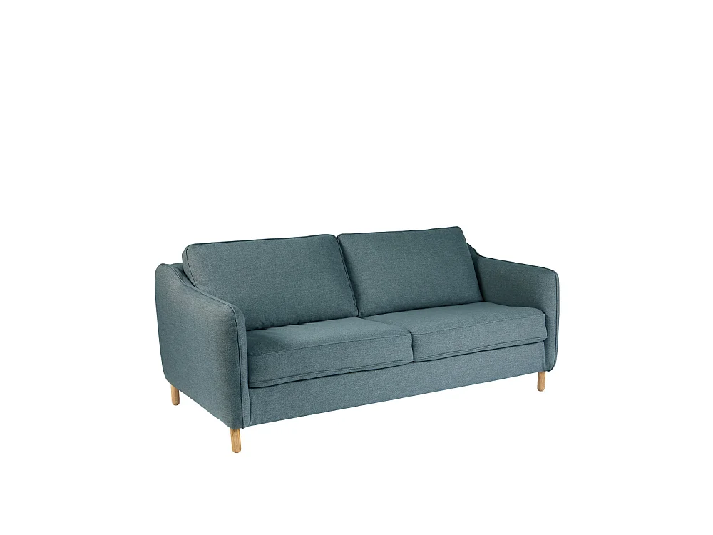 Vornay - Canapé convertible express 3 places en tissu - Bleu pétrole