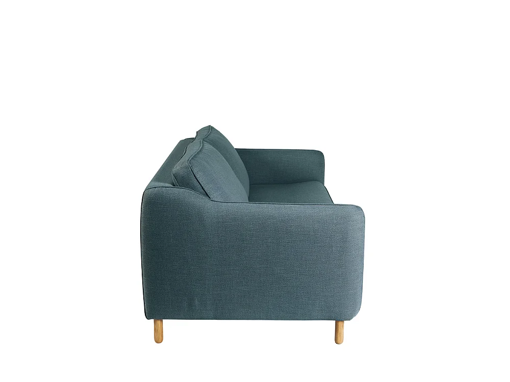 Vornay - Canapé convertible express 3 places en tissu - Bleu pétrole