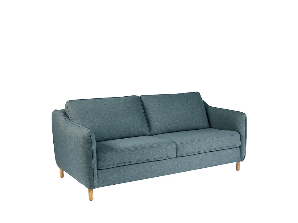 Vornay - Canapé convertible express 3 places en tissu - Bleu pétrole