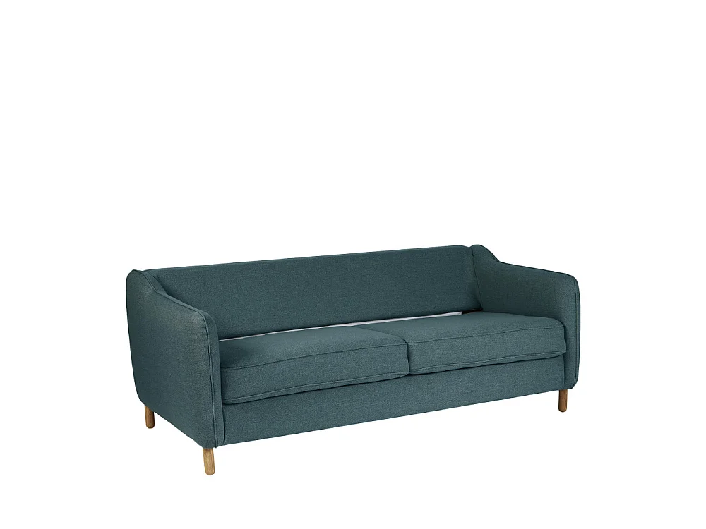 Vornay - Canapé convertible express 3 places en tissu - Bleu pétrole