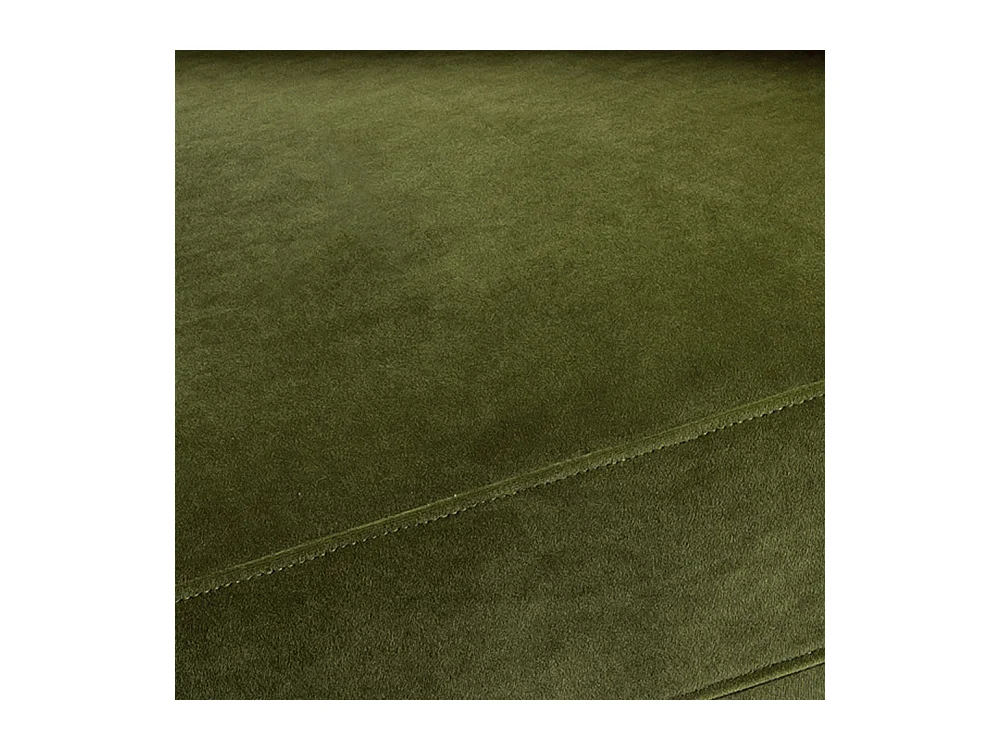 Villabon - Canapé convertible 4 places en velours pieds bois foncé - Vert olive