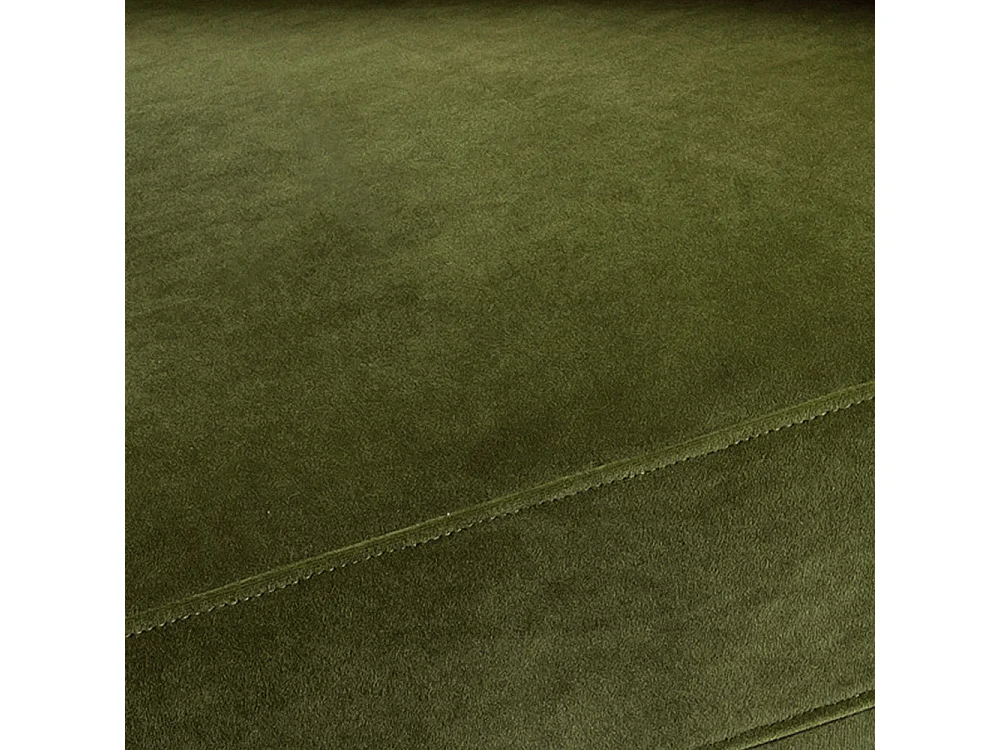 Villabon - Canapé convertible 4 places en velours pieds bois foncé - Vert olive