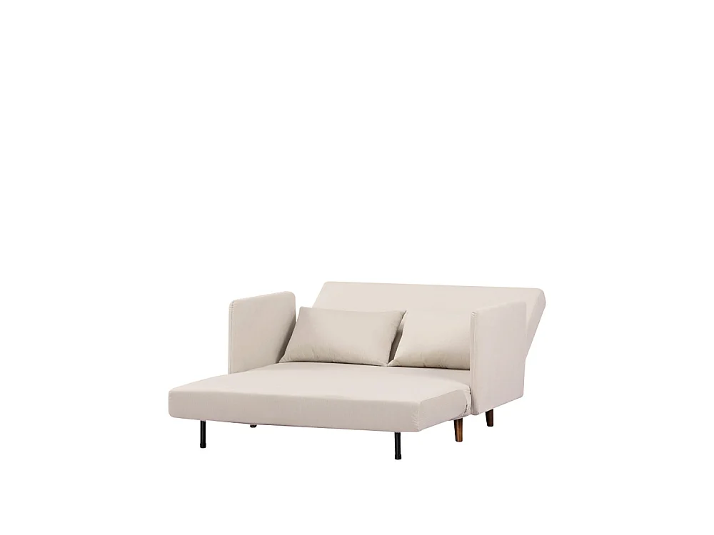 Belushi - Canapé convertible 2 places en velours côtelé L120cm - Beige