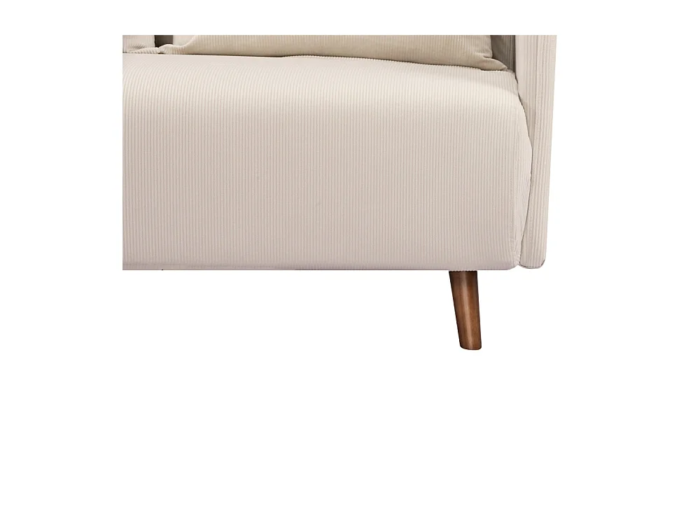 Belushi - Canapé convertible 2 places en velours côtelé L120cm - Beige