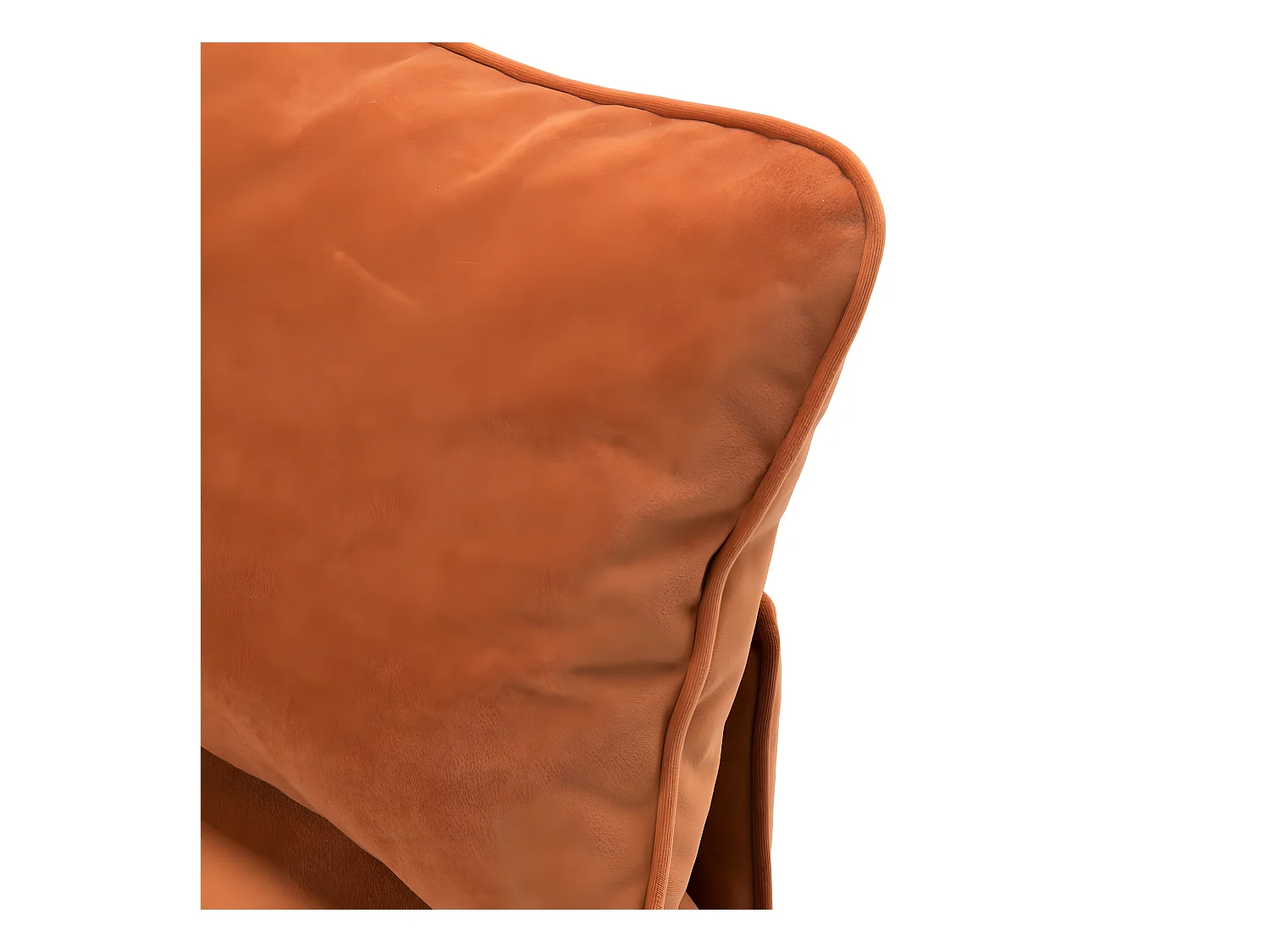 Lunery - Canapé 4 places convertible en velours pieds épingles noirs - Rouille