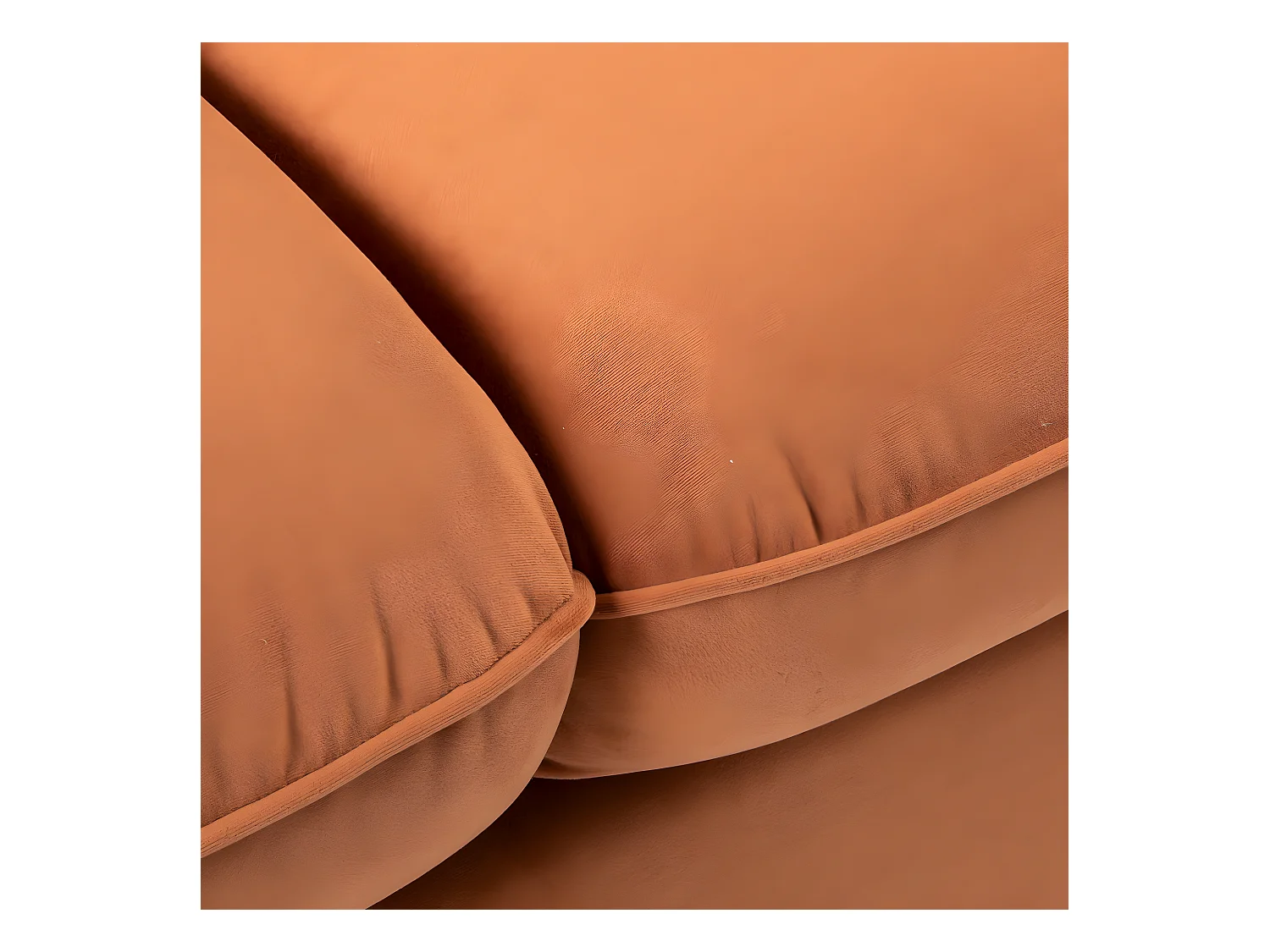 Lunery - Canapé 4 places convertible en velours pieds épingles noirs - Rouille