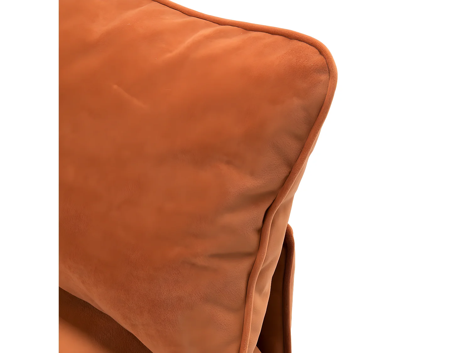 Lunery - Canapé 4 places convertible en velours pieds épingles noirs - Rouille