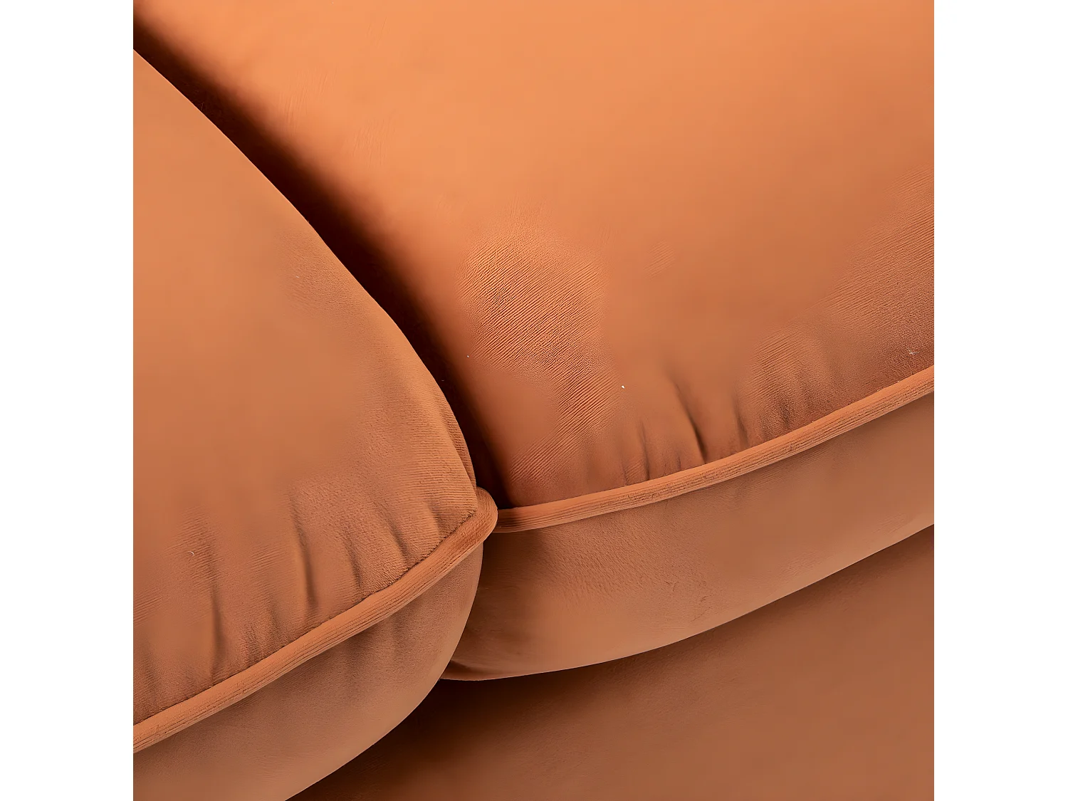 Lunery - Canapé 4 places convertible en velours pieds épingles noirs - Rouille