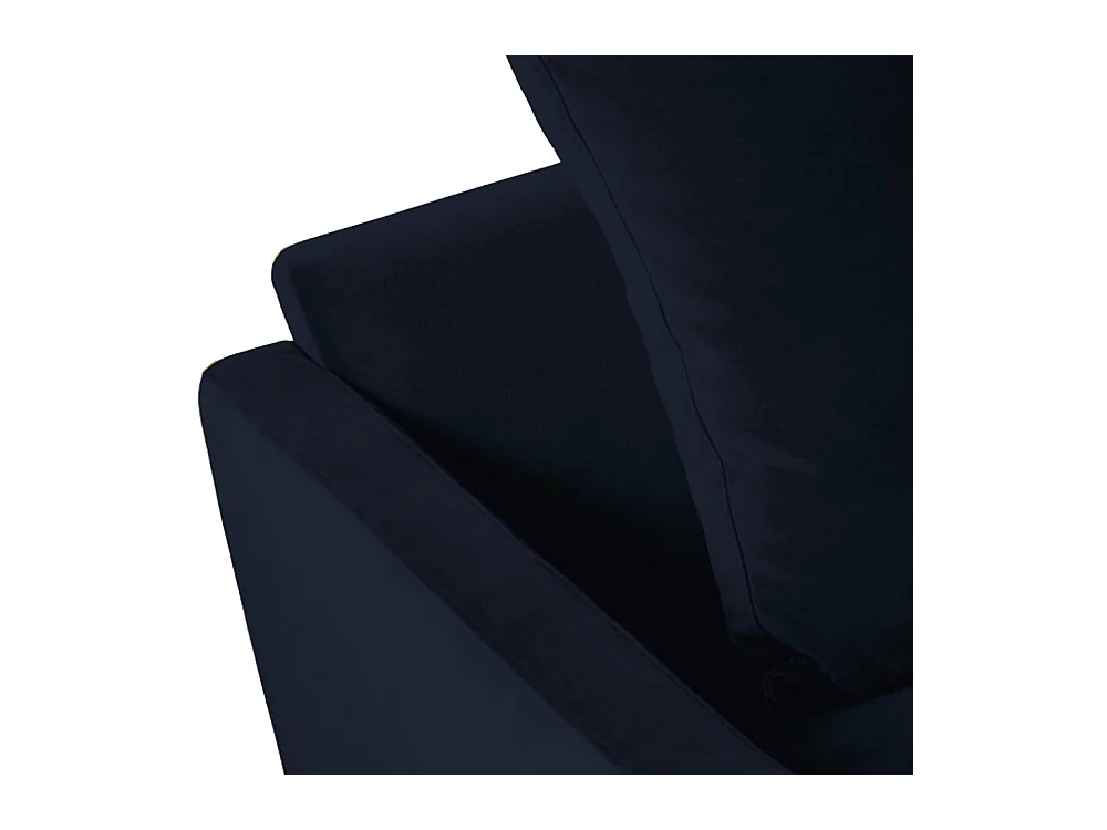 Villabon - Canapé convertible 3 places en velours pieds épingles noirs - Bleu marine