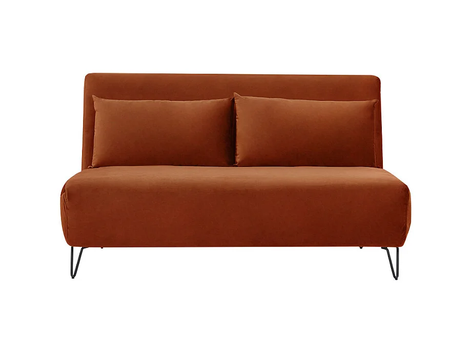 Joe Harper - Canapé convertible 2 places en velours - Rouille