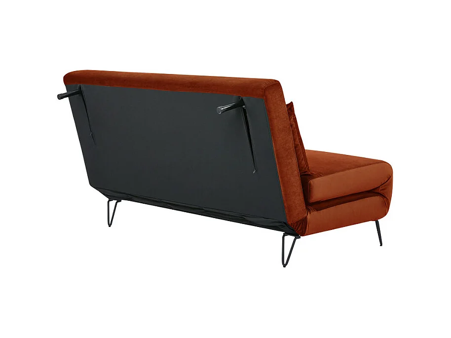 Joe Harper - Canapé convertible 2 places en velours - Rouille