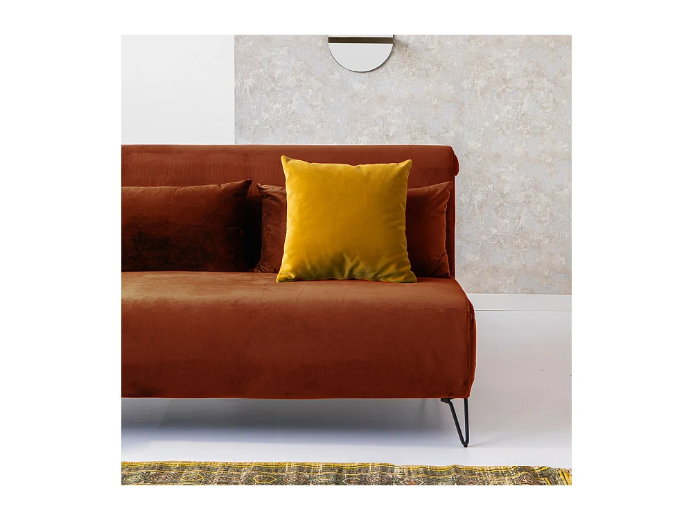Joe Harper - Canapé convertible 2 places en velours - Rouille