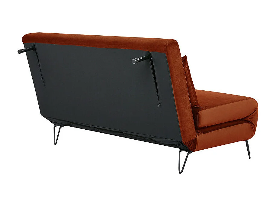 Joe Harper - Canapé convertible 2 places en velours - Rouille