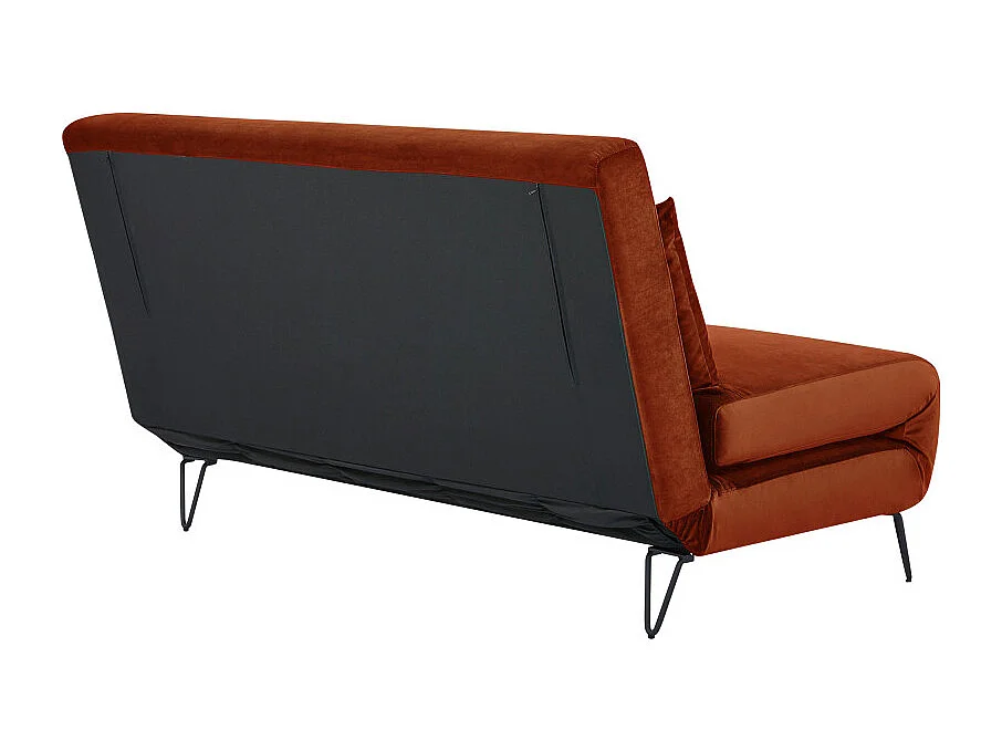 Joe Harper - Canapé convertible 2 places en velours - Rouille