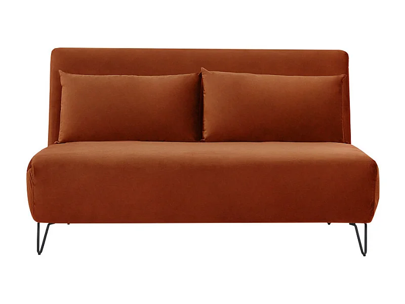 Joe Harper - Canapé convertible 2 places en velours - Rouille