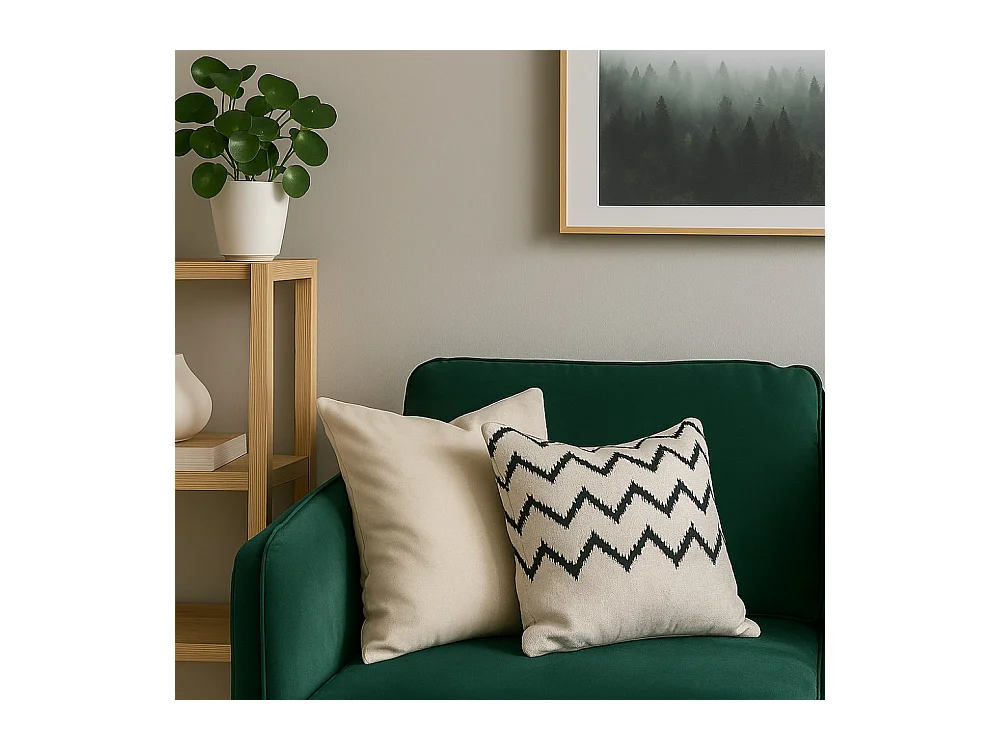 Vornay - Canapé convertible express 3 places en velours - Vert eucalyptus