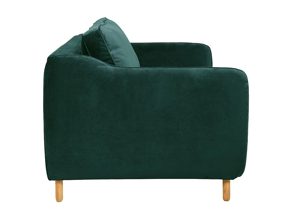 Vornay - Canapé convertible express 3 places en velours - Vert eucalyptus