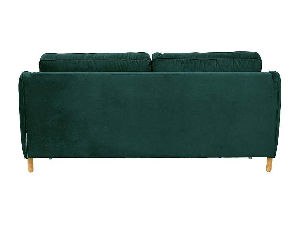 Vornay - Canapé convertible express 3 places en velours - Vert eucalyptus