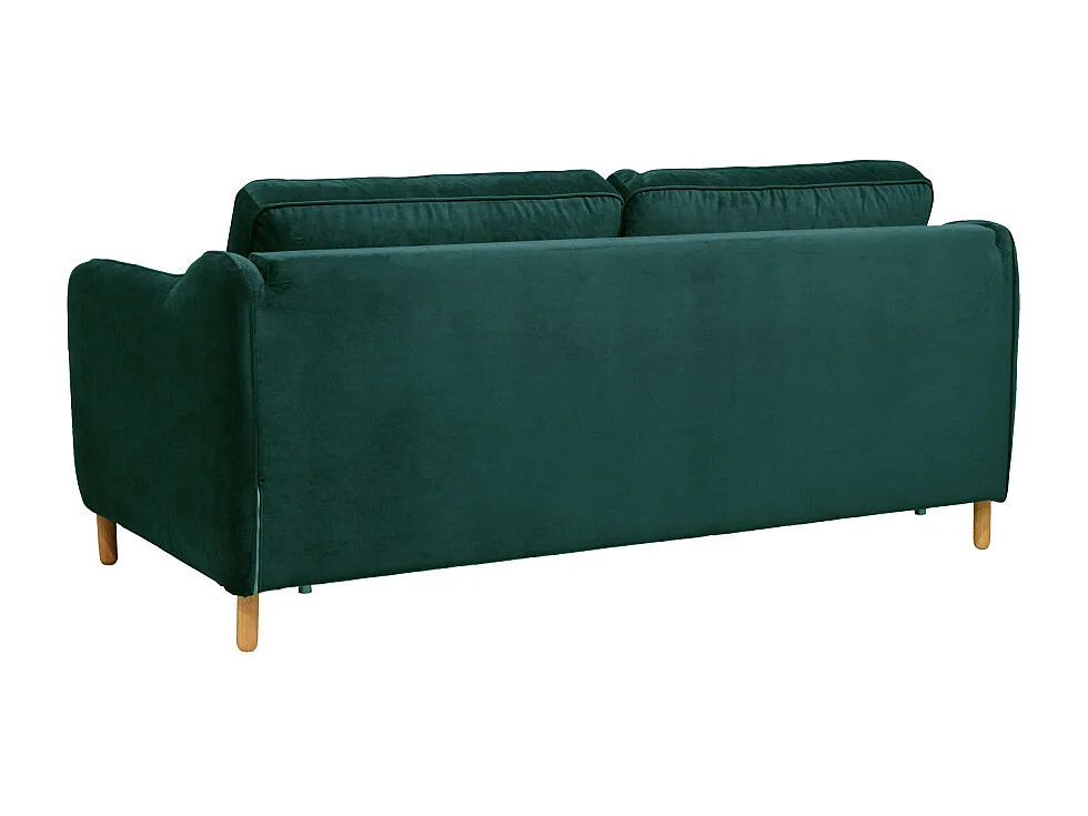 Vornay - Canapé convertible express 3 places en velours - Vert eucalyptus