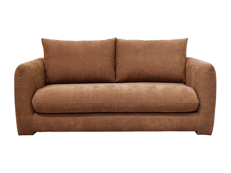 Wiame - Canapé convertible 2,5 places en tissu - Terracotta