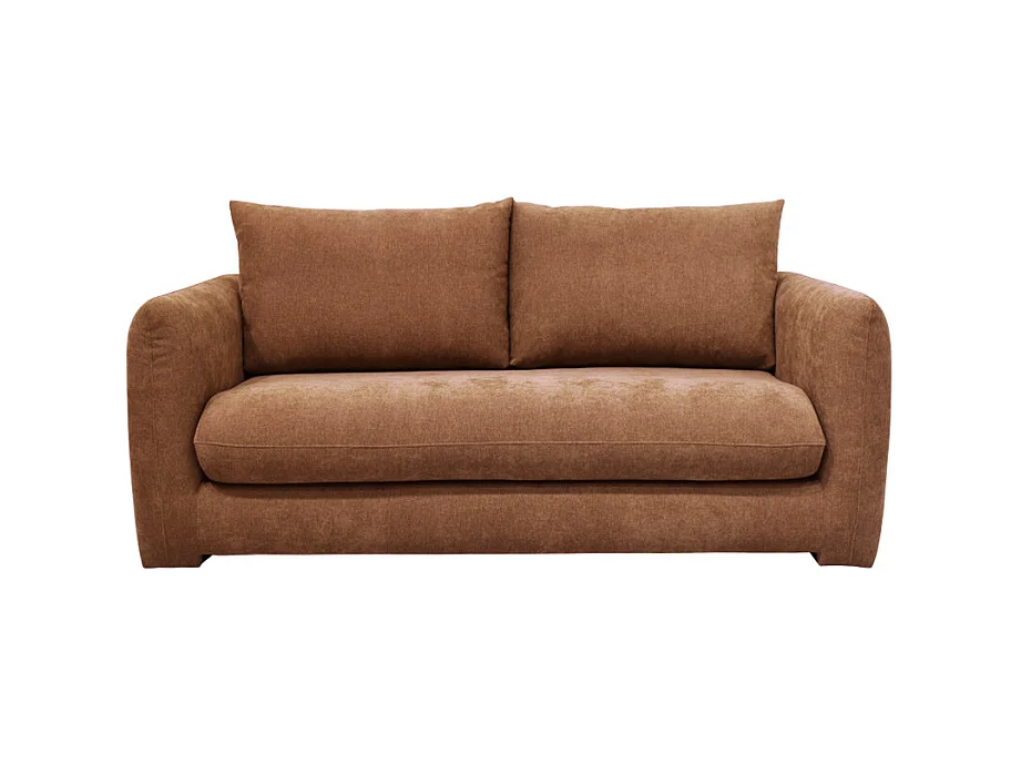 Wiame - Canapé convertible 2,5 places en tissu - Terracotta