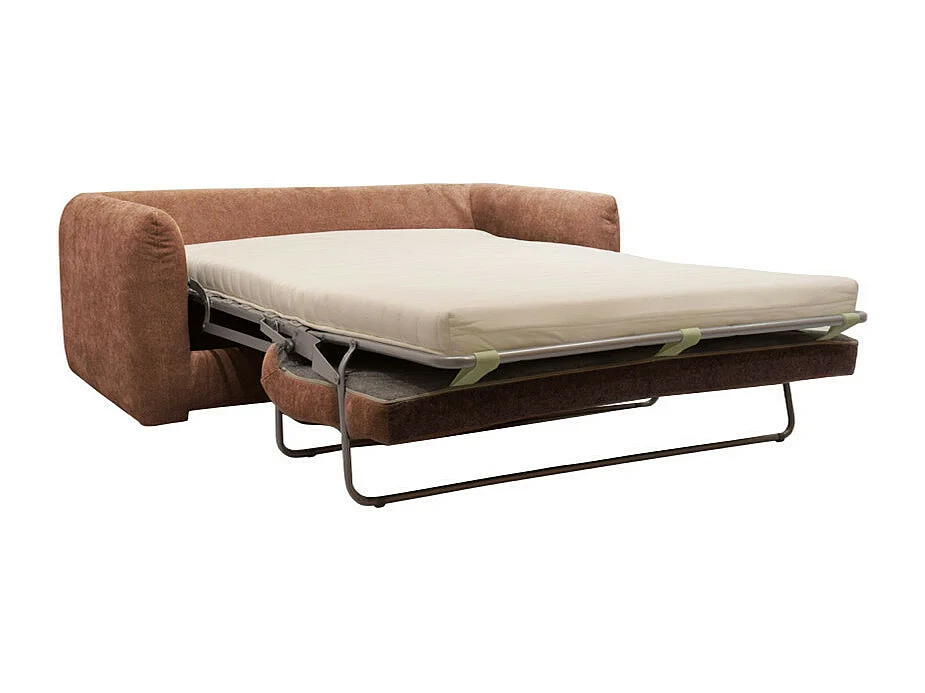 Wiame - Canapé convertible 2,5 places en tissu - Terracotta