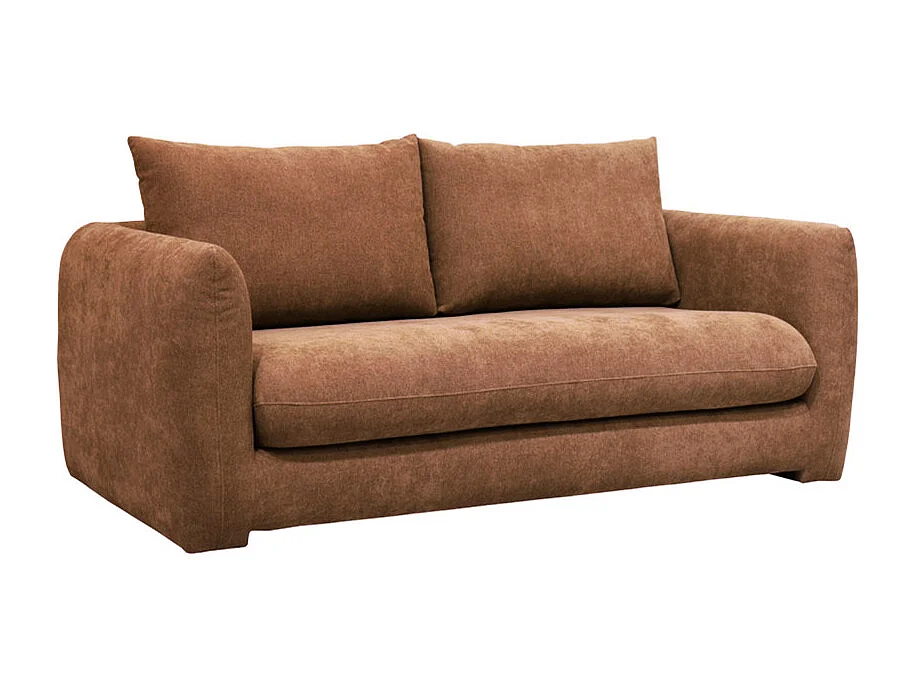 Wiame - Canapé convertible 2,5 places en tissu - Terracotta