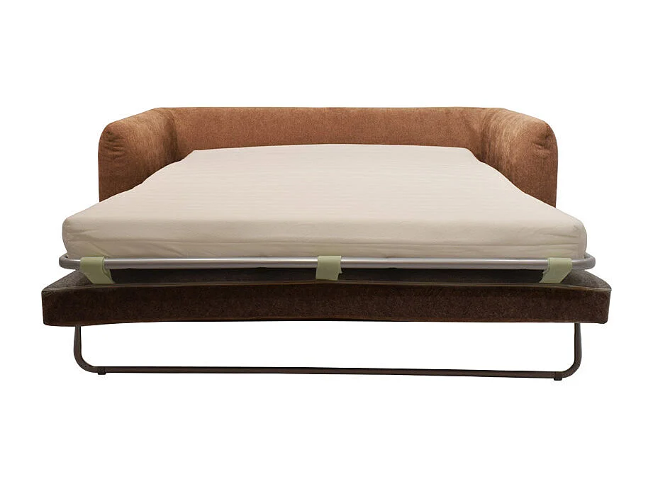 Wiame - Canapé convertible 2,5 places en tissu - Terracotta