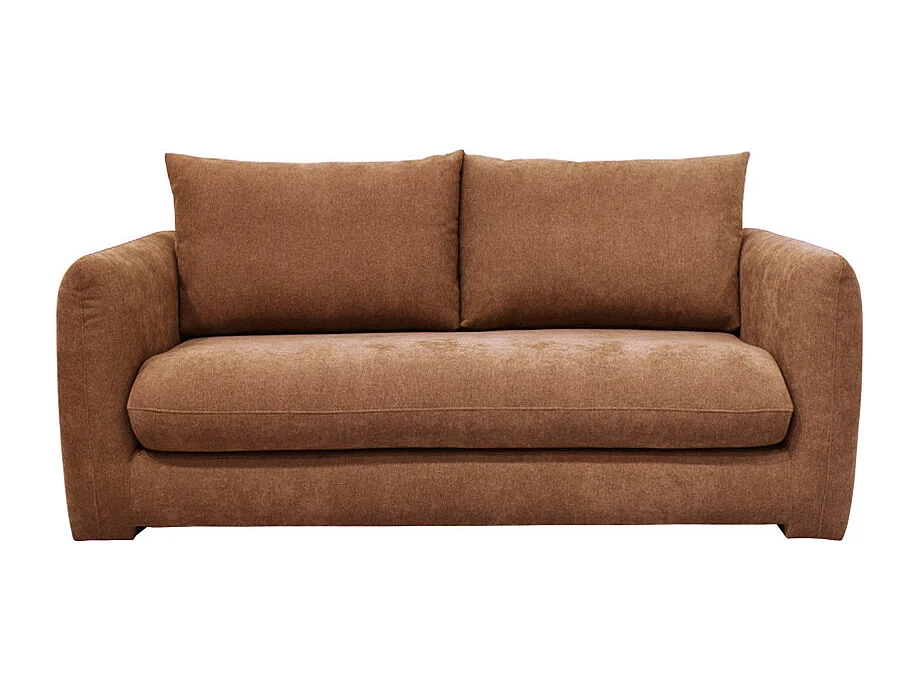 Wiame - Canapé convertible 2,5 places en tissu - Terracotta