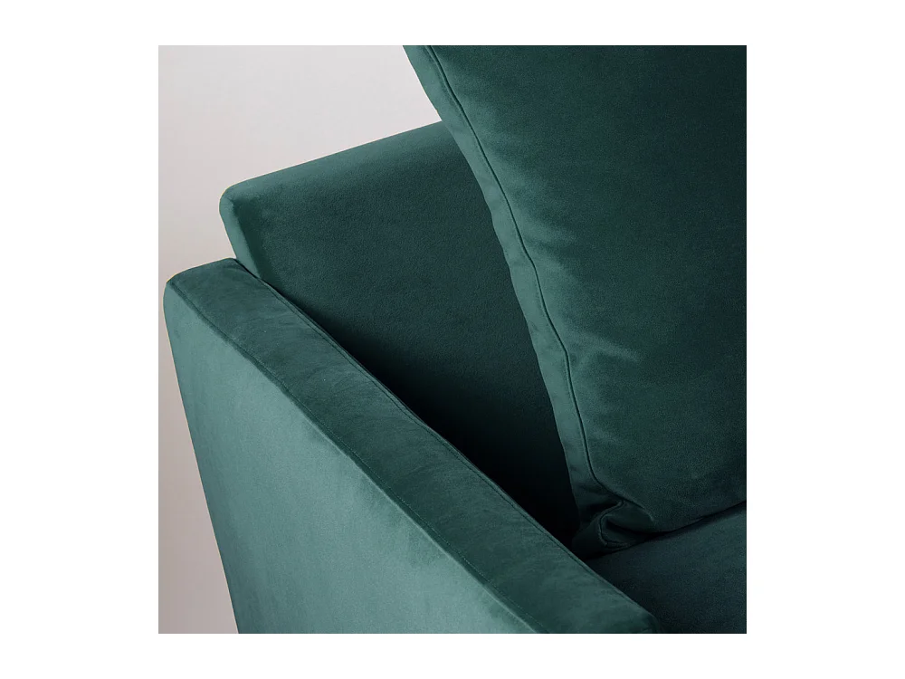 Villabon - Canapé convertible 3 places en velours pieds épingles noirs - vert eucalyptus