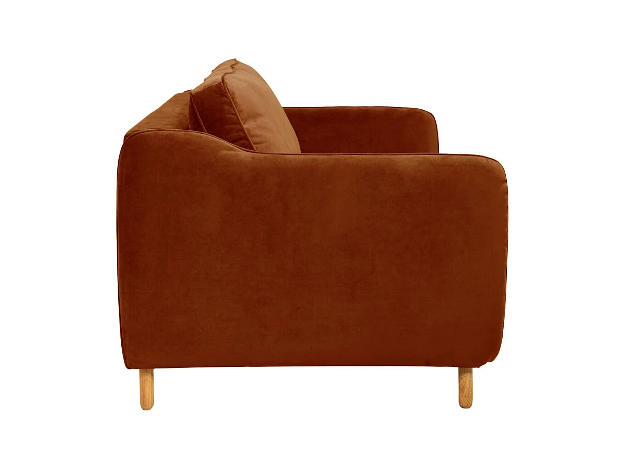 Vornay - Canapé convertible express 3 places en velours - Rouille