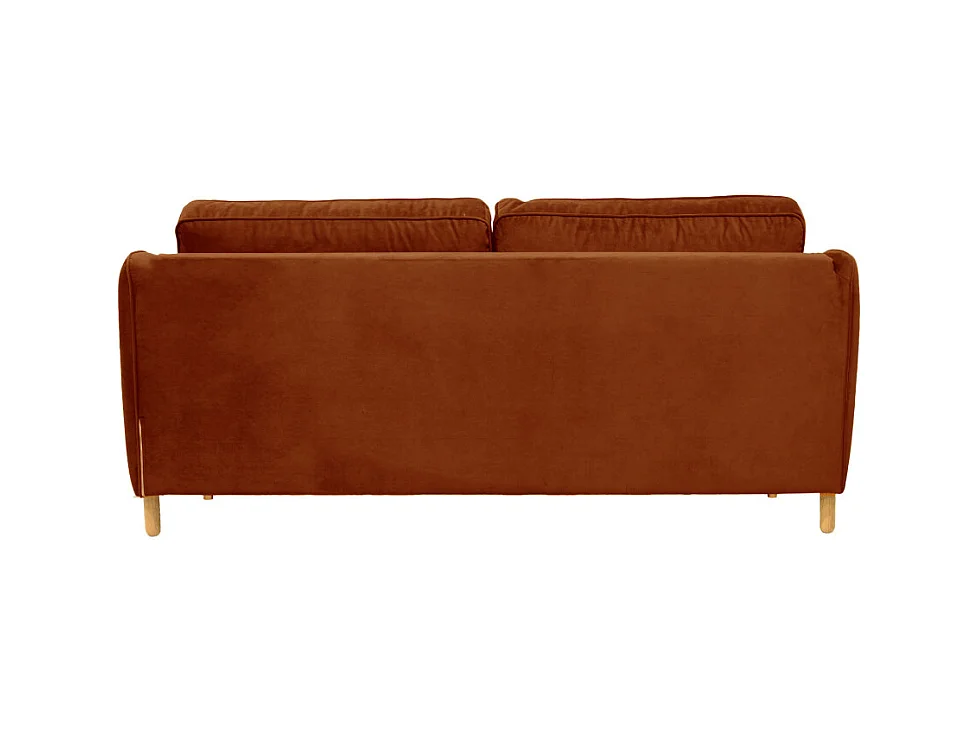 Vornay - Canapé convertible express 3 places en velours - Rouille