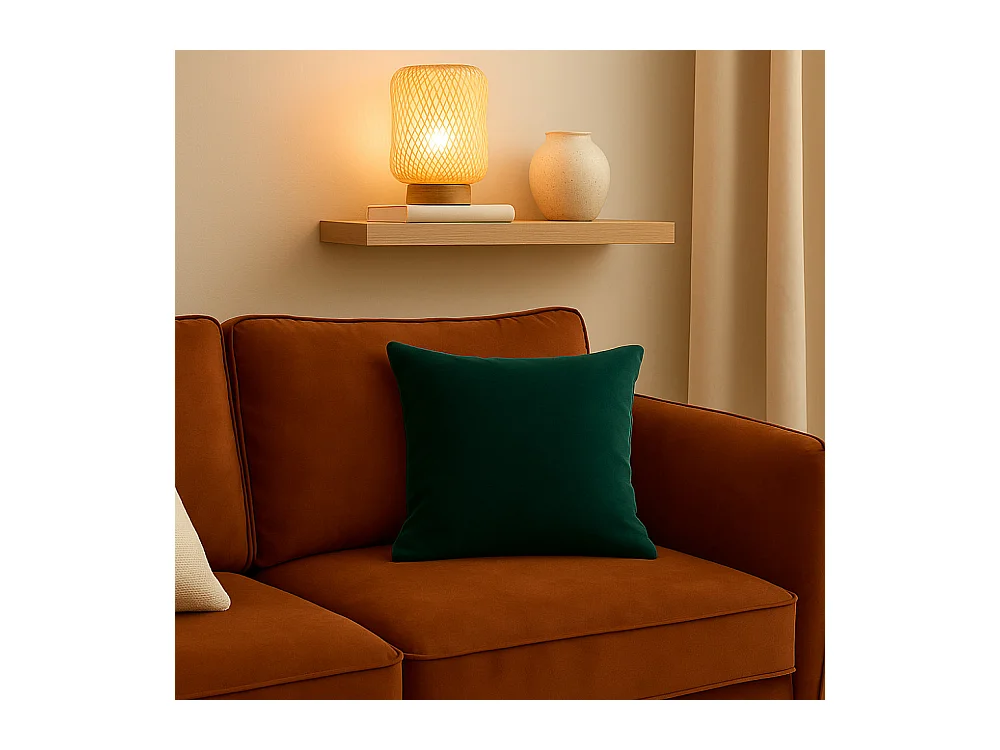 Vornay - Canapé convertible express 3 places en velours - Rouille