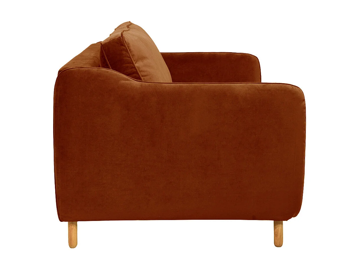 Vornay - Canapé convertible express 3 places en velours - Rouille