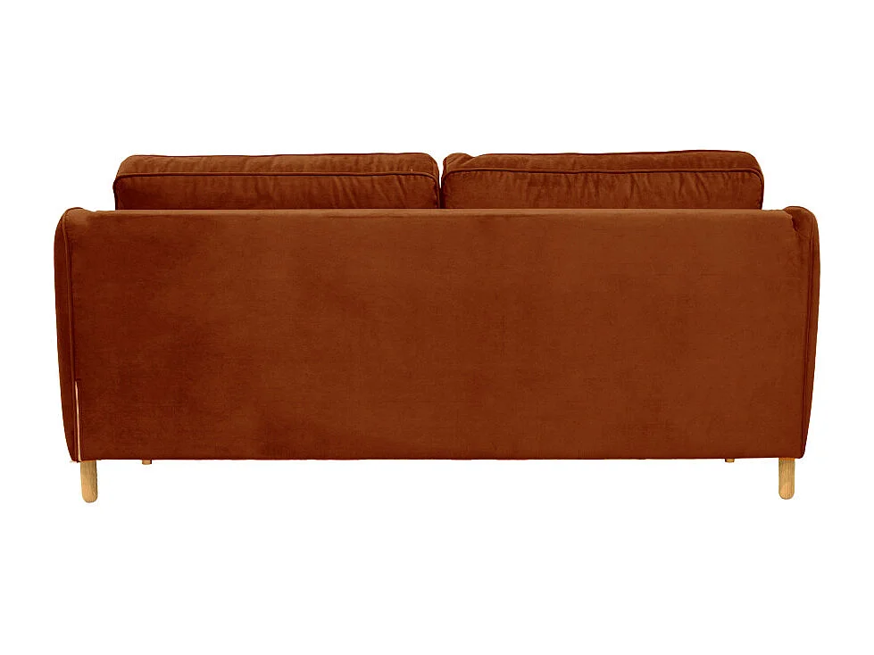 Vornay - Canapé convertible express 3 places en velours - Rouille