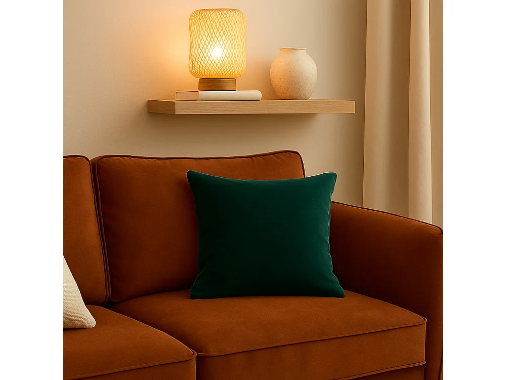 Vornay - Canapé convertible express 3 places en velours - Rouille