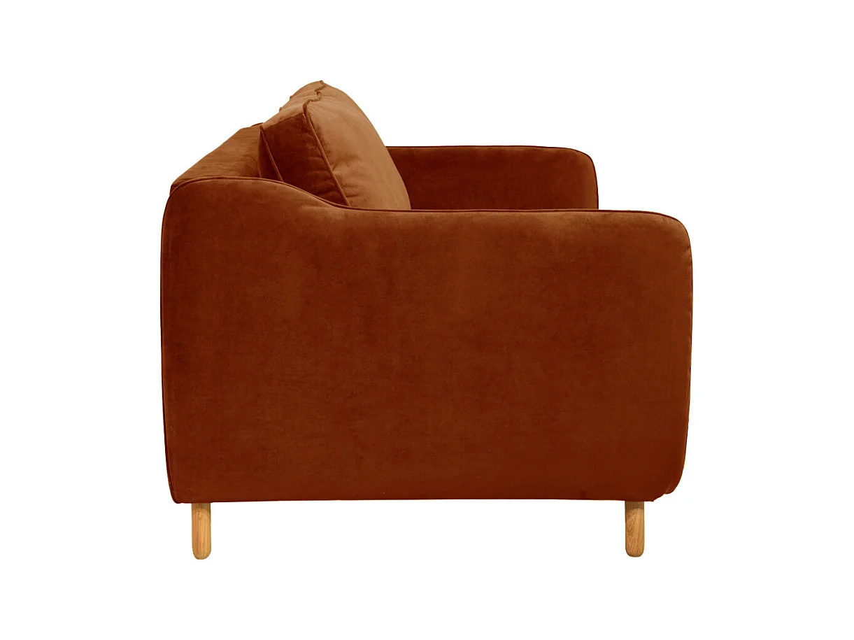 Vornay - Canapé convertible express 2 places en velours - Rouille