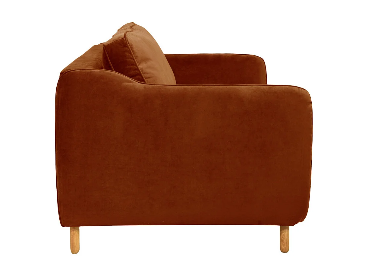 Vornay - Canapé convertible express 2 places en velours - Rouille