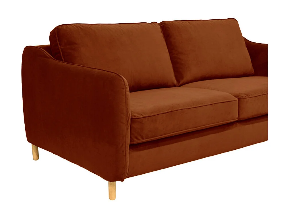 Vornay - Canapé convertible express 2 places en velours - Rouille