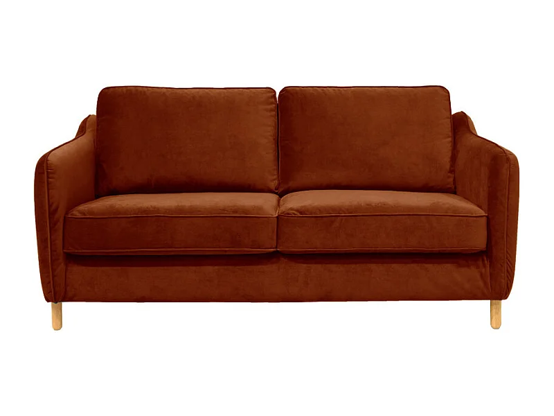 Vornay - Canapé convertible express 2 places en velours - Rouille