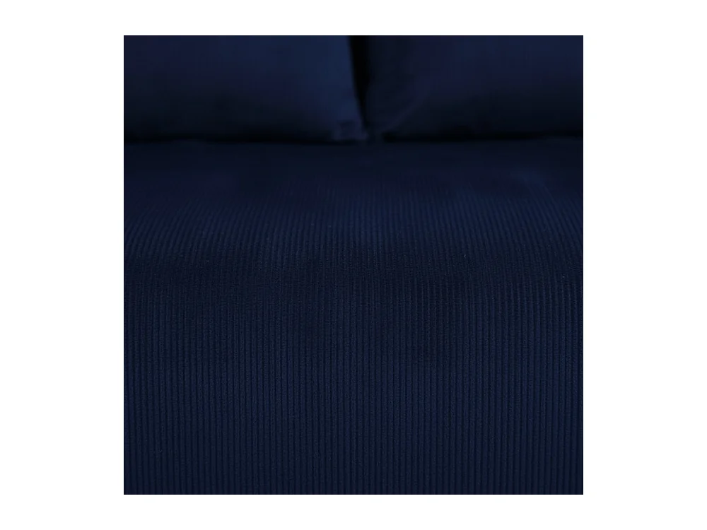 Belushi - Canapé convertible 2 places en velours côtelé L120cm - Bleu marine