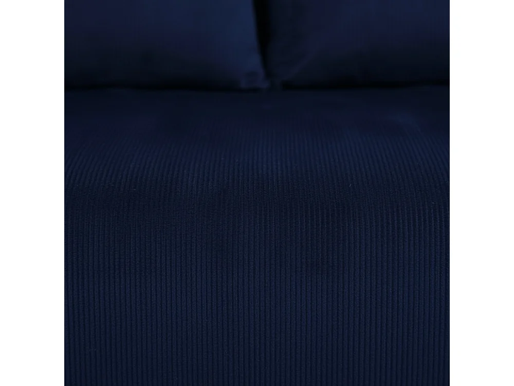 Belushi - Canapé convertible 2 places en velours côtelé L120cm - Bleu marine