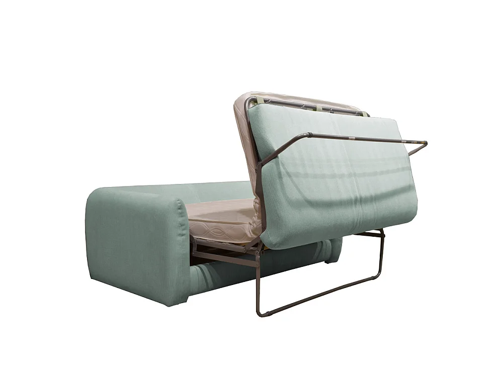 Wiame - Canapé convertible 2,5 places en velours côtelé : Couleur - Vert d'eau